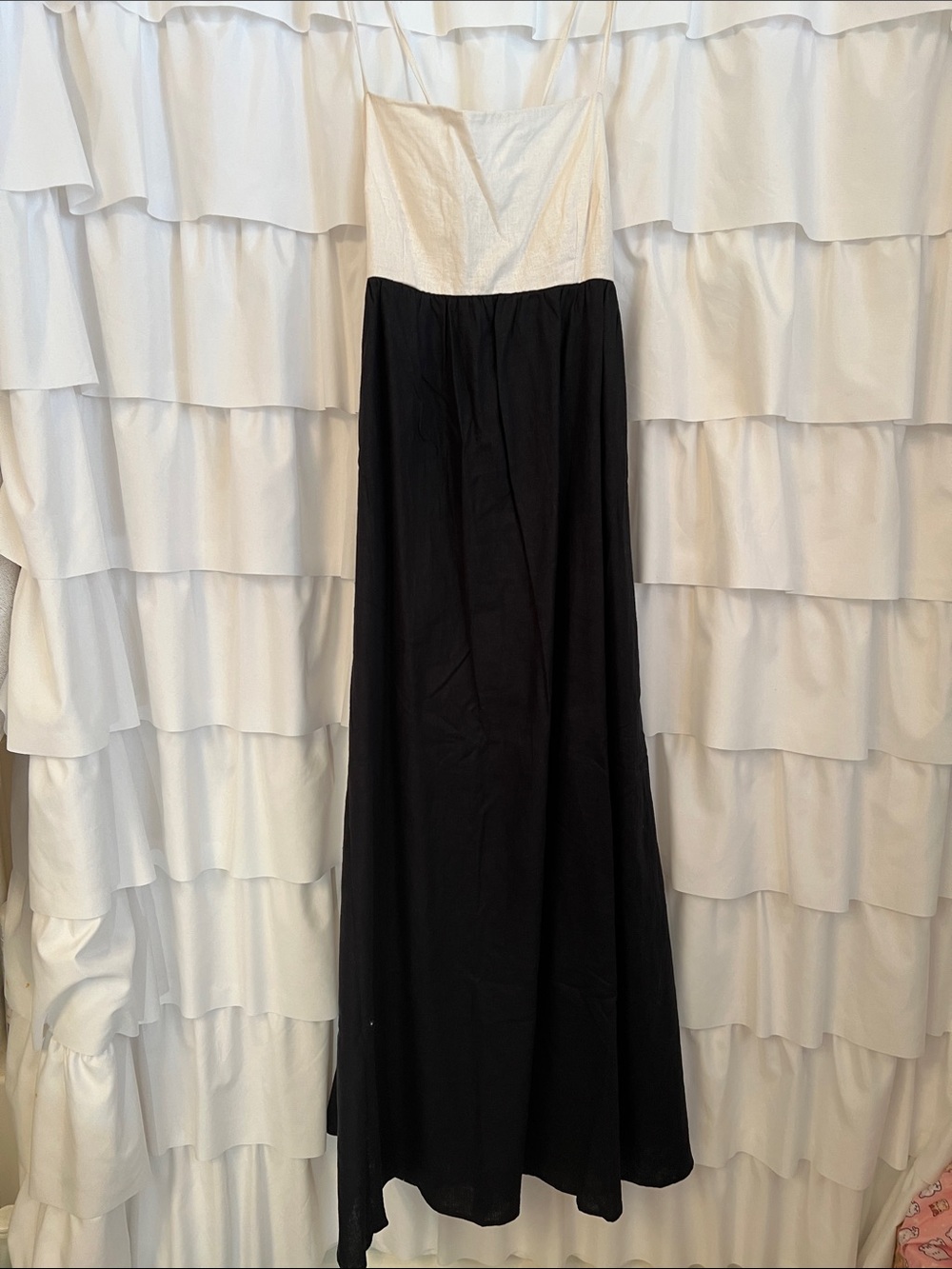 Abercrombie & Fitch Black and Cream Strappy Maxi Large Tall